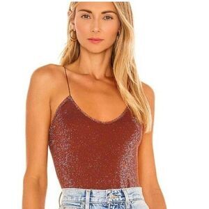 FP Movement by Free People Shimmering Brown Tank Top